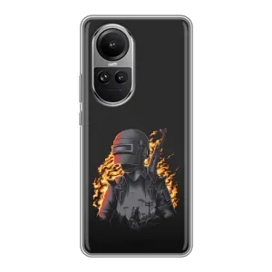 Чохол з картинкою "Герой Pubg" на Oppo Reno 10 (В полум'ї)