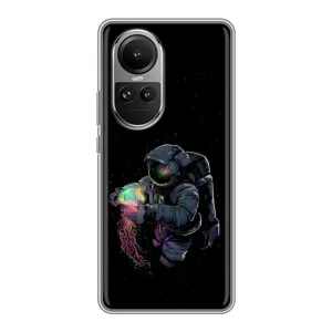 Силиконовый Чехол с принтом "Космонавты" на Oppo Reno 10 (В руках земля)
