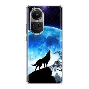 Чехол с Волком на Oppo Reno 10 (Воет на луну)
