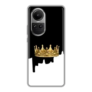 Чехол (Корона на чёрном фоне) для Оппо Рено 10 (Золотая корона)