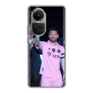 Чехлы Лео Месси в Майами на Oppo Reno 10 (Золотой мяч Месси)