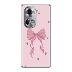 Чехол банты для Oppo Reno 11 5G (Бант на розовом)