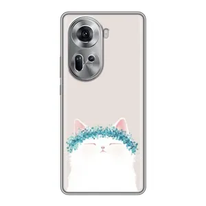 Чехол на тематику: Коты для OPPO Reno 11 5G (Белый котик)