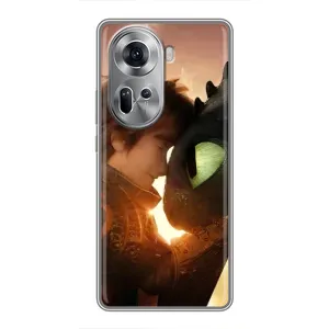Чехол дракон Беззубик для Oppo Reno 11 5G (Беззубик и Иккинг)