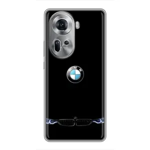 Силиконовый бампер с картинкой машины на Oppo Reno 11 5G (Черный BMW)