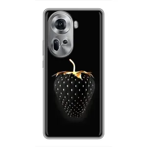 Чехол с изображением вкусной еды для Oppo Reno 11 5G (Чёрная клубника)
