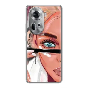 Силіконовый Чохол на Oppo Reno 11 5G з картинкой Модных девушек (Дівчина та вії)