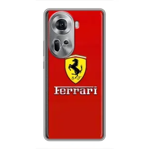 Силиконовый бампер с картинкой машины на Oppo Reno 11 5G (Ferrari Logo)