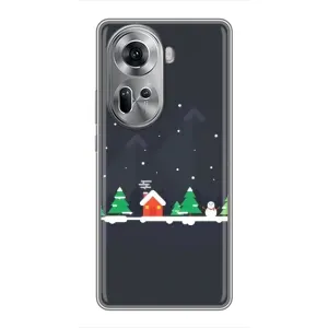 Силіконовий бампер на різдво для Oppo Reno 11 5G (Місто зимове)