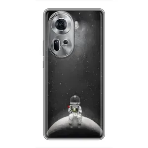 Силіконовый Чохол з принтом "Космонавти" на Oppo Reno 11 5G (Космонавт романтик)