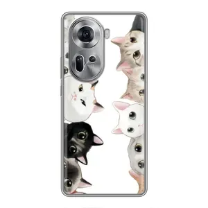 Силиконовый чехол с котиком для Oppo Reno 11 5G (Коты)