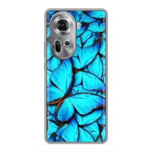 Силиконовый бампер с картинкой животных для Oppo Reno 11 5G (Крылья бабочек)
