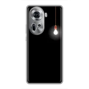Чехол с картинками на черном фоне для Oppo Reno 11 5G (Лампочка)