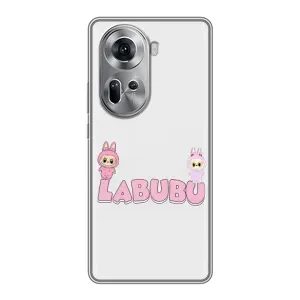 Чехол с принтом Лабубу для Oppo Reno 11 5G (Логотип Лабубу)