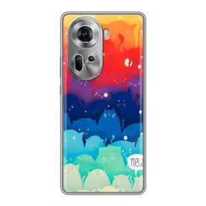 Силиконовый чехол с котиком для Oppo Reno 11 5G (Mew)