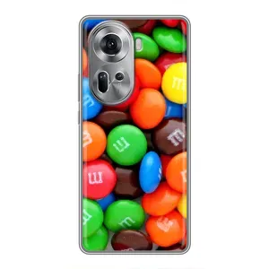 Чехол с изображением вкусной еды для Oppo Reno 11 5G (Разноцветные M&M'S)
