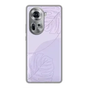 Чохол квітковий дизайн для Oppo Reno 11 5G (Монстера фіолетова)