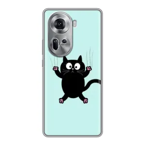 Силиконовый чехол с котиком для Oppo Reno 11 5G (Падающий кот)