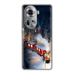 Силіконовий бампер на різдво для Oppo Reno 11 5G (Потяг)