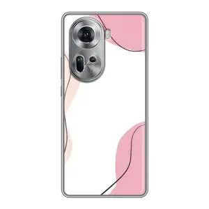 Чохол квітковий дизайн для Oppo Reno 11 5G (Рожевий фон)
