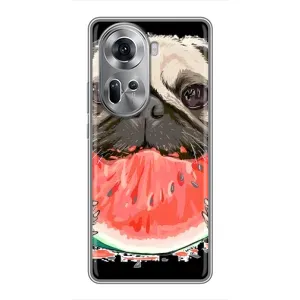 Чехол (ТПУ) Милые собачки для Oppo Reno 11 5G (Смешной Мопс)
