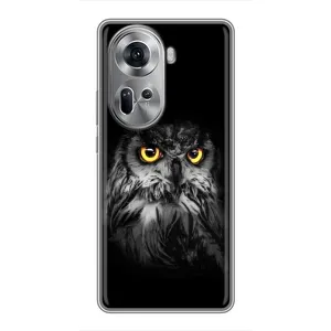 Чехлы с принтом СОВЫ для Oppo Reno 11 5G (Сова на чёрном)