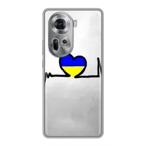 Силиконовый Чехол на Oppo Reno 11 5G (Я-Украина) (Украинская кардиограмма)