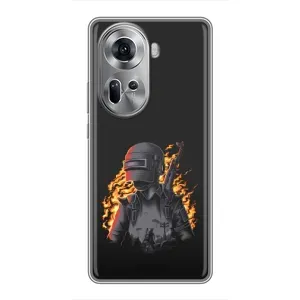 Чохол з картинкою "Герой Pubg" на Oppo Reno 11 5G (В полум'ї)