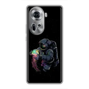 Силіконовый Чохол з принтом "Космонавти" на Oppo Reno 11 5G (В руках земля)