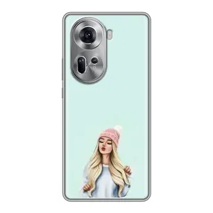 Силіконовый Чохол на Oppo Reno 11 5G з картинкой Модных девушек (В шапці)