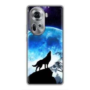 Чехол с Волком на Oppo Reno 11 5G (Воет на луну)