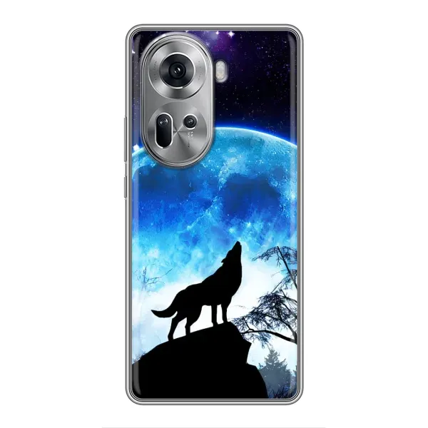 Чехол с рисунком «Воет на луну» для OPPO Reno 11 5G Чехол с рисунком «Воет на луну» для OPPO Reno 11 5G