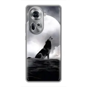 Чехол с Волком на Oppo Reno 11 5G (Волк и луна)