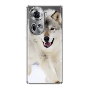 Чехол с Волком на Oppo Reno 11 5G (Волк на снегу)