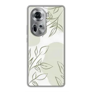 Чохол квітковий дизайн для Oppo Reno 11 5G (Зелений дизайн)