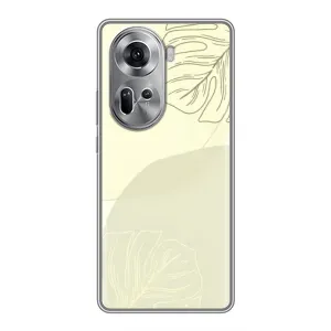 Чохол квітковий дизайн для Oppo Reno 11 5G (Зелений фон)