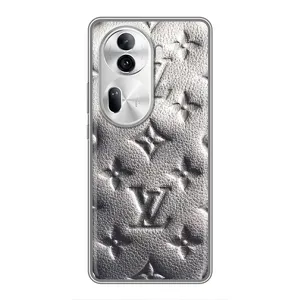 Текстурный Чехол Louis Vuitton для Оппо Рено 11 Про (5G) (Бежевый ЛВ)