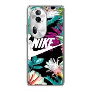 Силиконовый Чехол на Oppo Reno 11 Pro 5G с картинкой Nike (Цветочный Nike)