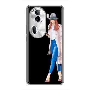 Чехол с картинкой Модные Девчонки Oppo Reno 11 Pro 5G (Девушка со смартфоном)