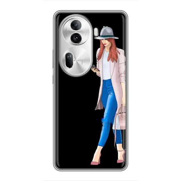 Чехол с рисунком «Девушка со смартфоном» для OPPO Reno 11 Pro 5G Чехол с рисунком «Девушка со смартфоном» для OPPO Reno 11 Pro 5G