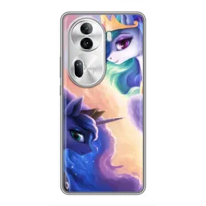Чехол Unicorn на Oppo Reno 11 Pro 5G (Единорожки на тучках)