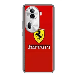 Силиконовый бампер с картинкой машины на Oppo Reno 11 Pro 5G (Ferrari Logo)