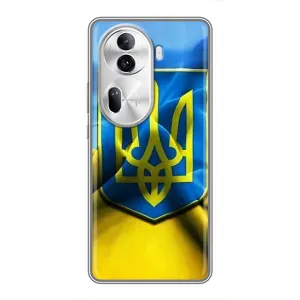 Чехол с картинкой (Патриотический ГЕРБ) на Oppo Reno 11 Pro 5G (Герб и Флаг Украины)