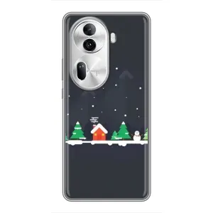 Силиконовый бампер на рождество для Oppo Reno 11 Pro 5G (Город зимний)