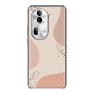 Чехол цветочный дизайн для Oppo Reno 11 Pro 5G (Коричневый фон)