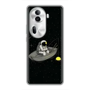 Силіконовый Чохол з принтом "Космонавти" на Oppo Reno 11 Pro 5G (Космонавт на рибалці)