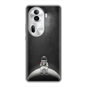 Силіконовый Чохол з принтом "Космонавти" на Oppo Reno 11 Pro 5G (Космонавт романтик)