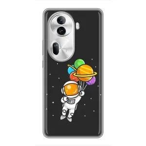 Силіконовый Чохол з принтом "Космонавти" на Oppo Reno 11 Pro 5G (Космонавт з кульками)