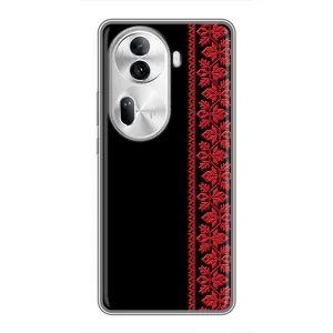 Силиконовый Чехол на Oppo Reno 11 Pro 5G (Красная Вышиванка)