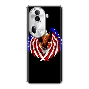 Чехол Флаг USA для Oppo Reno 11 Pro 5G (Крылья США)